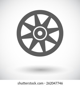 Car drive disk. Single flat icon on white background. Vector illustration.