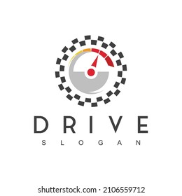 Car Drive Logo Template, Speedometer  Icon