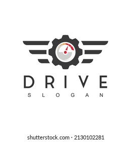 Vorlage für das Logo des Automotors, Geschwindigkeitsmesser, Rennteam und Garage-Symbol