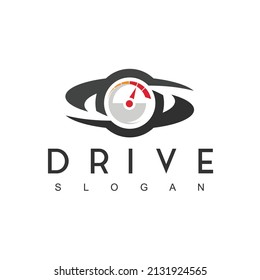 Car Drive Logo Template, Speedometer, Racing Team And Garage Icon