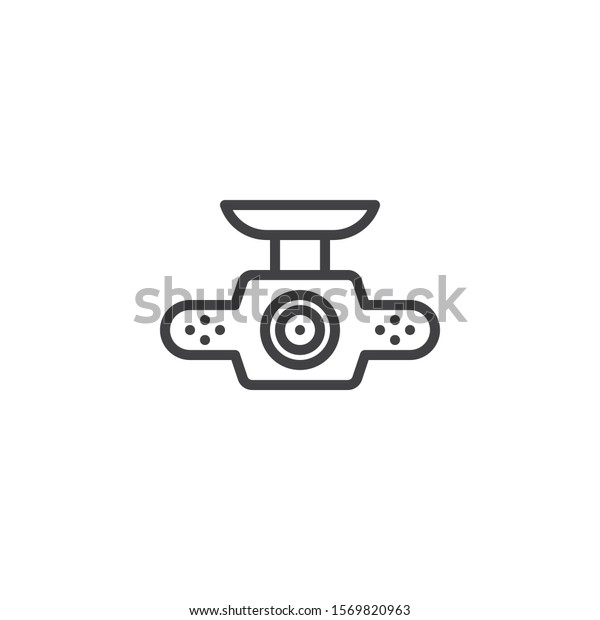 Car drive\
video recorder line icon. linear style sign for mobile concept and\
web design. Digital DVR camera outline vector icon. Symbol, logo\
illustration. Vector\
graphics