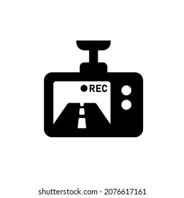 Car Drive Video Recorder Vector Icon Illustration