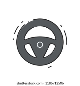 Car drive wheel. Flat abstract icon. Vector illustration