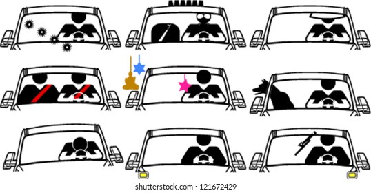 Car and driver clip-art