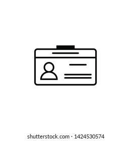 Car driver, driving license, id card thin line icon 