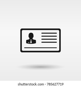 car driver, driving license, id card thin line icon. Linear vector illustration. Pictogram isolated on grey background