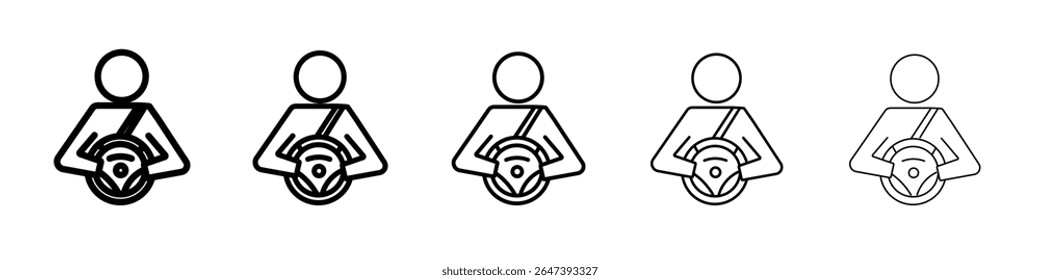Icono del conductor del coche Ilustración plana Set Logo