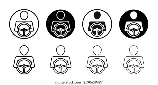 car driver icon line art vector