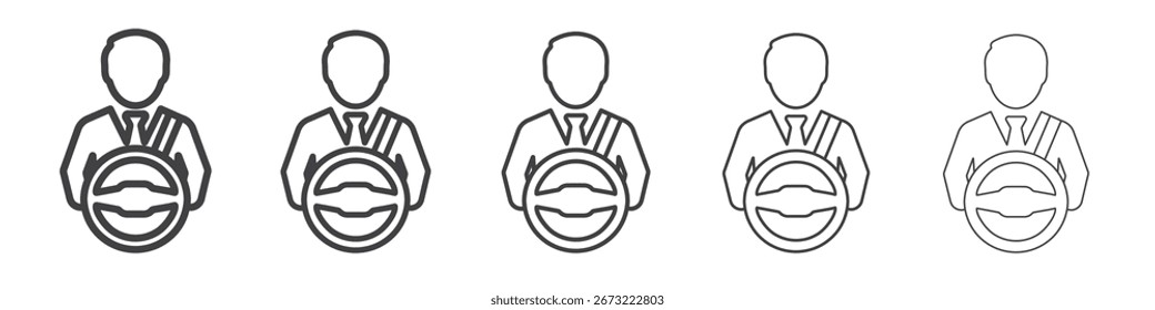 icono de conductor de coche Símbolo de ilustración de gráficos de línea
