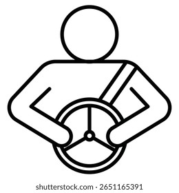 car driver icon Outline isolated logo mark