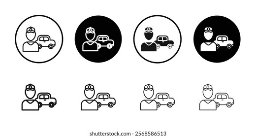 car driver icon Simple thin outline