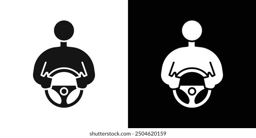 icono del conductor del coche Símbolo de marca en estilo lleno