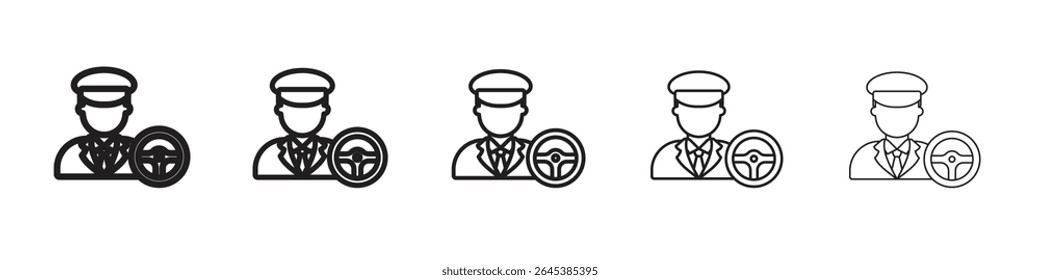 Ilustración vectorial aislada del icono del conductor del coche