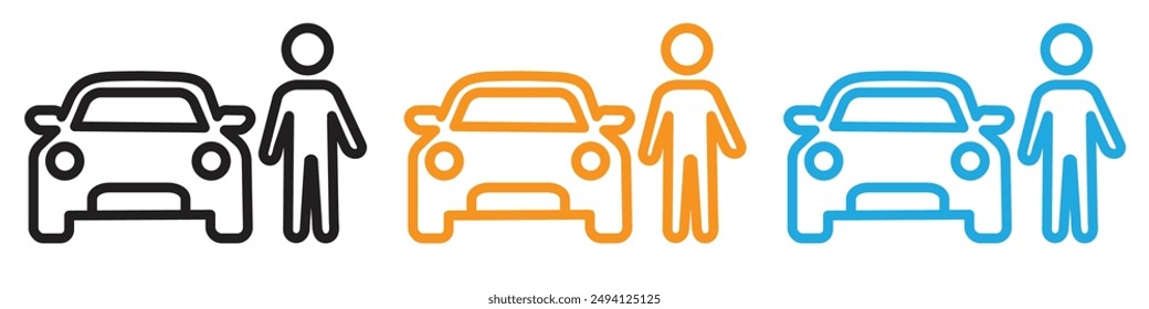 car driver icon vector logo set collection for web app ui