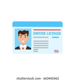 Car driver license or id card. Vector illustration