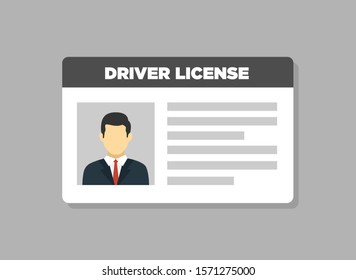 Car driver license identification with photo man icon