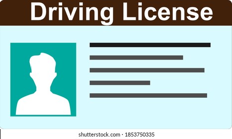 Car driver license identification with photo isolated on white background, driver license vehicle identity in flat style.