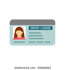 Car driver license identification with photo isolated.  flat vector illustration.