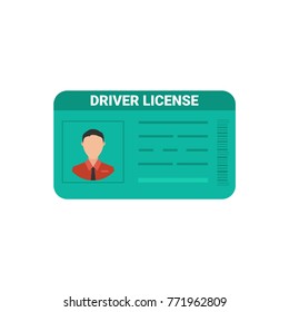 Car driver license identification with photo. Vector illustration.