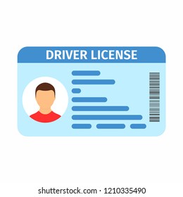 Car driver license with photo. Id card, person data. Vector