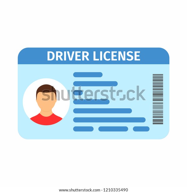 Car driver license with photo. Id card, person\
data. Vector