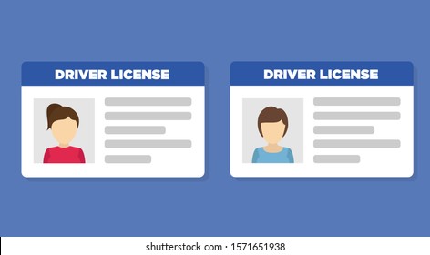 Car driver license woman icon. Vector illustration