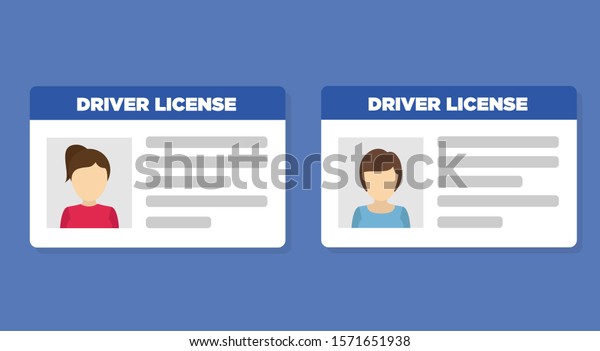 Car driver\
license woman icon. Vector\
illustration