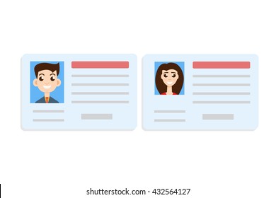 Car driver license woman and man set