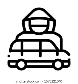 Car Driver Logo Icon Vector. Outline Car Driver Logo Sign. Isolated Contour Symbol Illustration