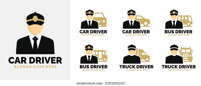 Car driver logo set design vector illustration