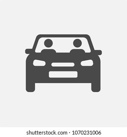 Car With Driver And People Vector Icon