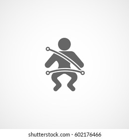 Car Driver And Safety Belt Flat Icon On White Background