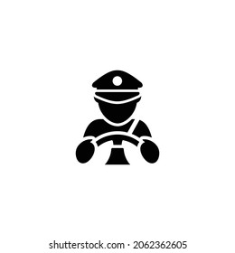 Car driver simple flat icon vector illustration