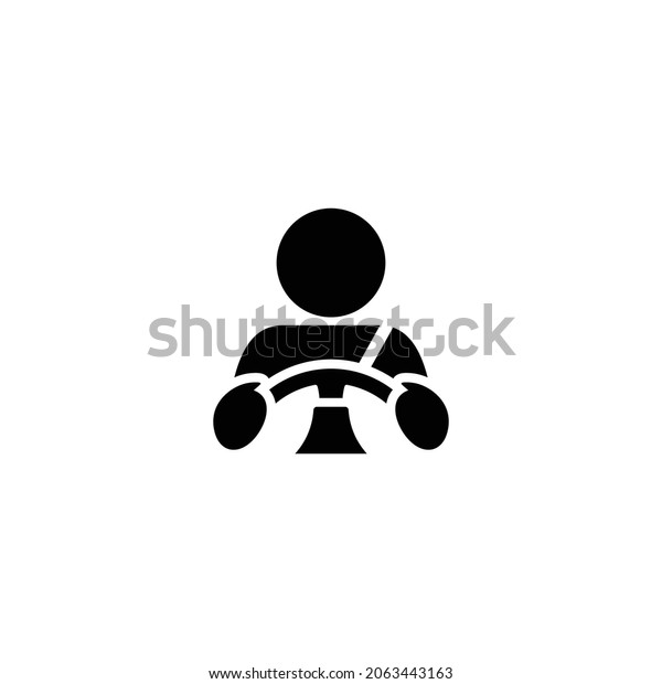 Car driver\
simple flat icon vector\
illustration