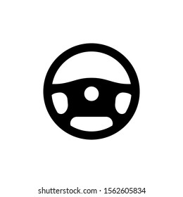 Car driver steering wheel symbol. Simple vector illustration.