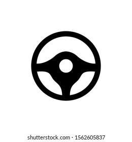 Car driver steering wheel symbol. Simple vector illustration.