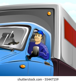 car driver in a track vector illustration