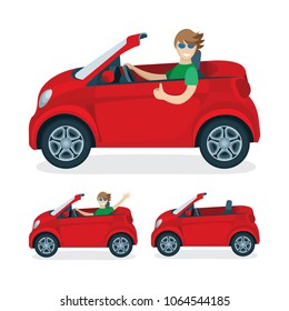 Car Driver Vector Flat Illustrations Set Stock Vector (Royalty Free ...