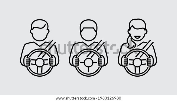 Car Driver Vector Line\
Icon