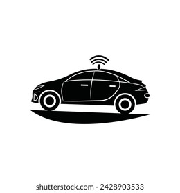 Coche, sin conductor, futuro, auto, automóvil, unidad, icono de conducción