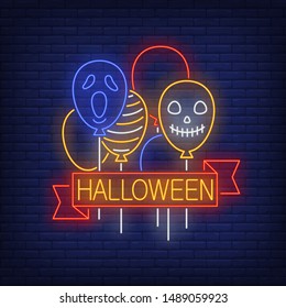 Car driving fast in neon style. Glowing neon automobile. Race, competition, motor car. Night bright advertisement. Vector illustration in neon style for shop, business