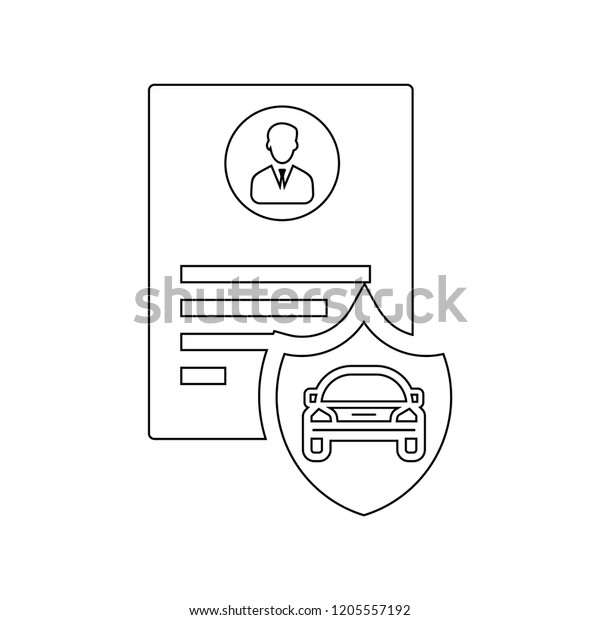 Car driving license\
document icon