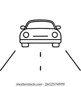 Car driving on a road vector on a white background