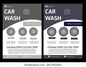 car Driving school print flyer or poster template with 3d car illustration suitable for car repair and car washing leaflet brochure cover design Automotive cleaning service leaflet