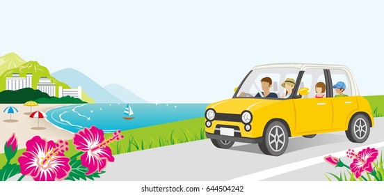 Car driving in the Seaside road  -Anonymous Family