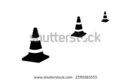 car driving test, black isolated silhouette