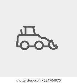 Car dumper icon thin line for web and mobile, modern minimalistic flat design. Vector dark grey icon on light grey background.