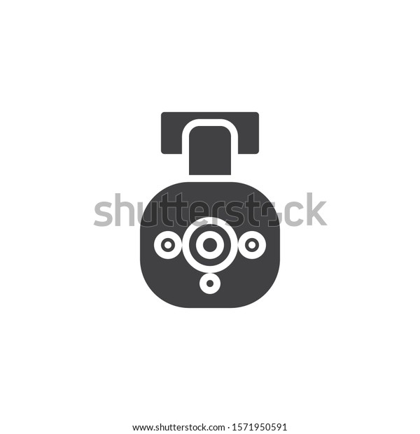 Car DVR camera vector icon.
filled flat sign for mobile concept and web design. Digital video
recorder glyph icon. Symbol, logo illustration. Vector
graphics