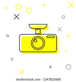 Car DVR line icon isolated on white background. Car digital video recorder icon. Vector Illustration