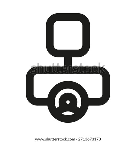 Car DVR Line Icon. Professional minimalist symbol designed as a premium vector line icon for in-car recording, dashcam, and vehicle surveillance
